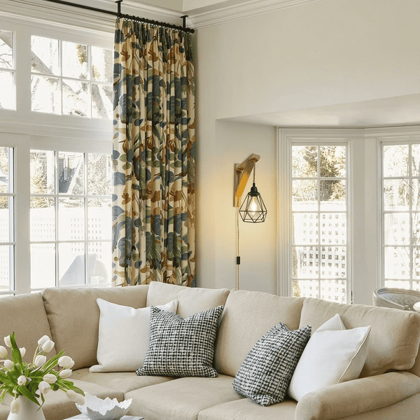 Wood and Jute Rope Wall Light