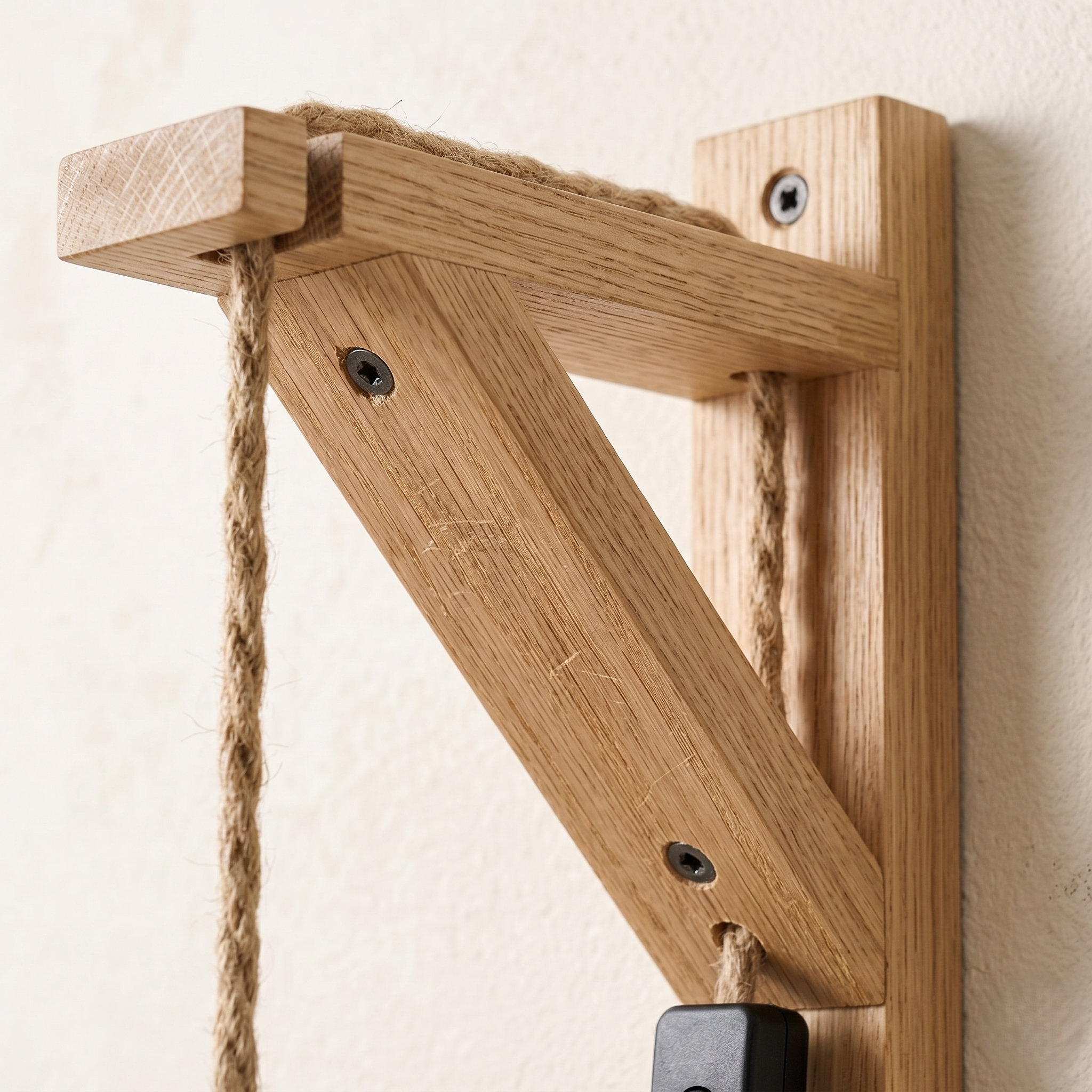 Wood and Jute Rope Wall Light view 5
