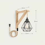 Wood and Jute Rope Wall Light view 8