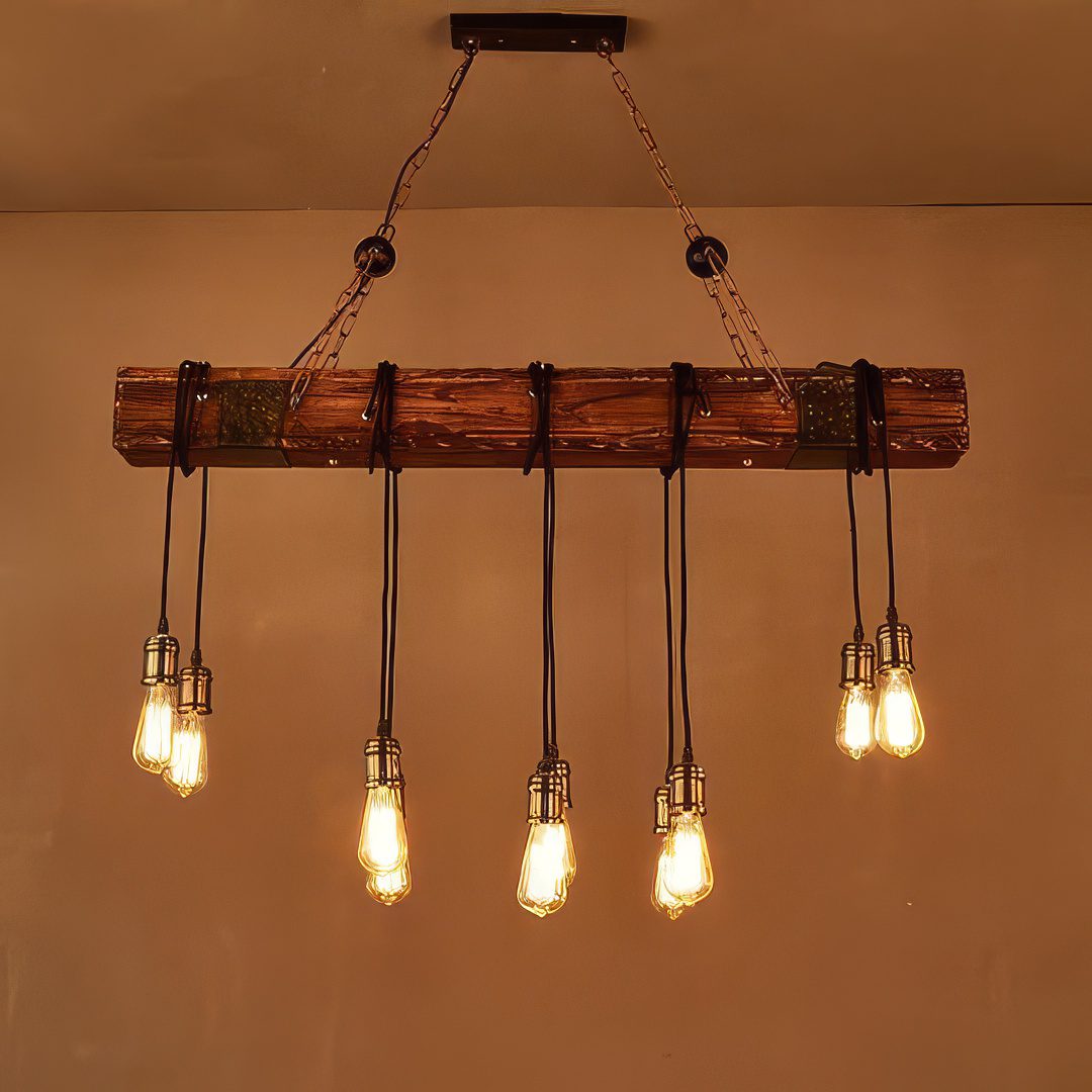 Rustic Wooden Ceiling Light view 1
