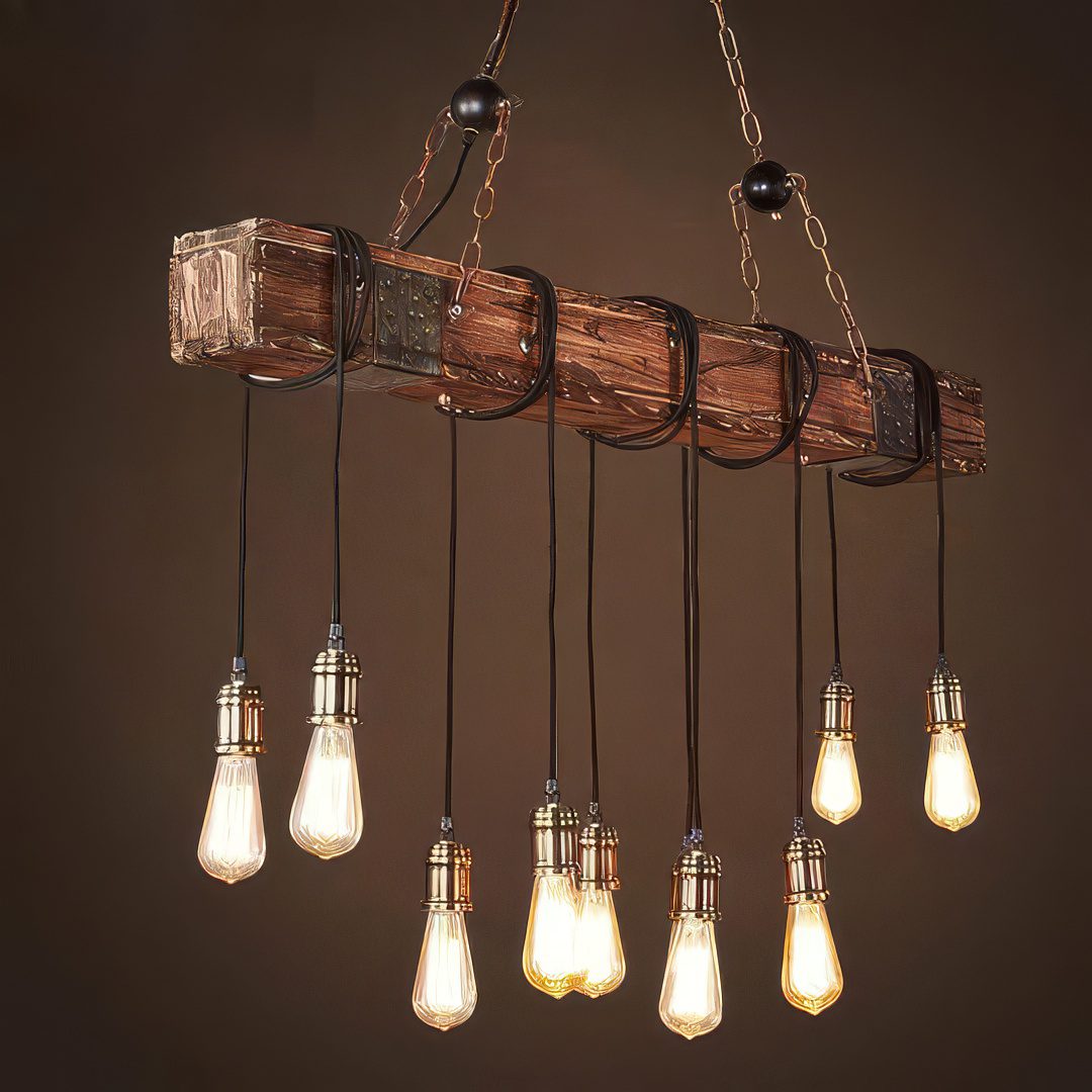 Rustic Wooden Ceiling Light view 2