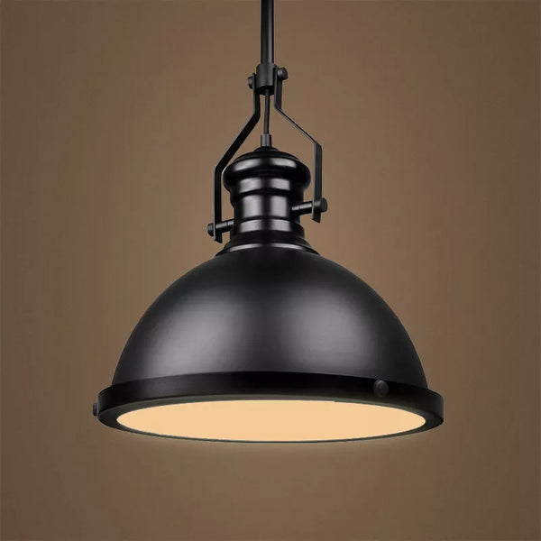 Suspension industrielle metal noir classique