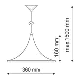 Lampe suspension metal noir doré view 7