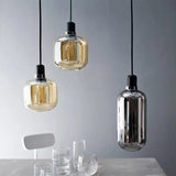 Lampe suspension verre fumé view 8