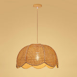 Scalloped Rattan Pendant Light view 2