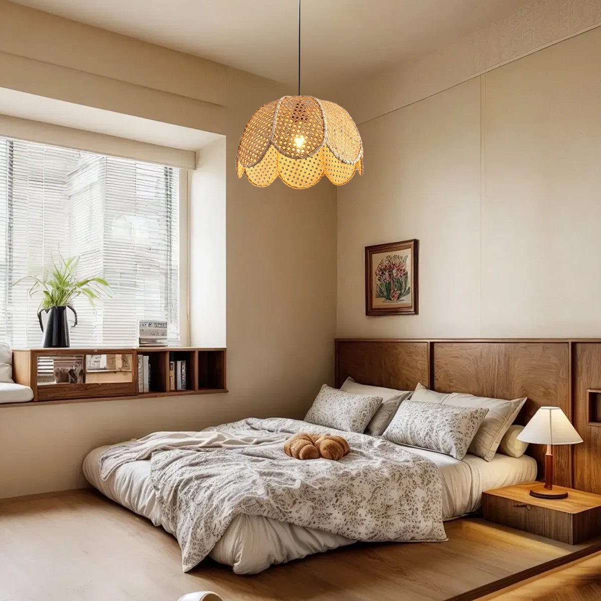 Scalloped Rattan Pendant Light view 3
