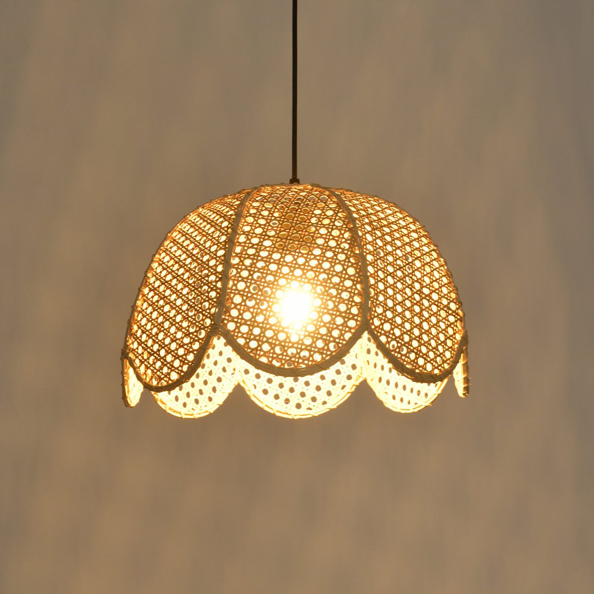 Scalloped Rattan Pendant Light view 6