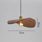 Suspension bois design feuille noyer view 2
