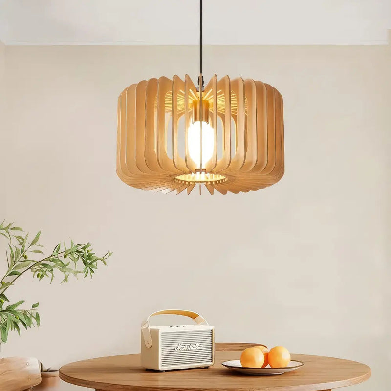 Slatted Wood Pendant Light