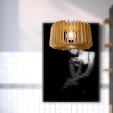 Slatted Wood Pendant Light view 2