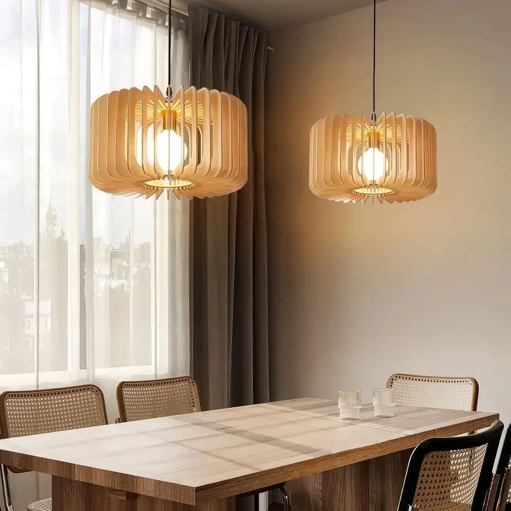Slatted Wood Pendant Light view 6