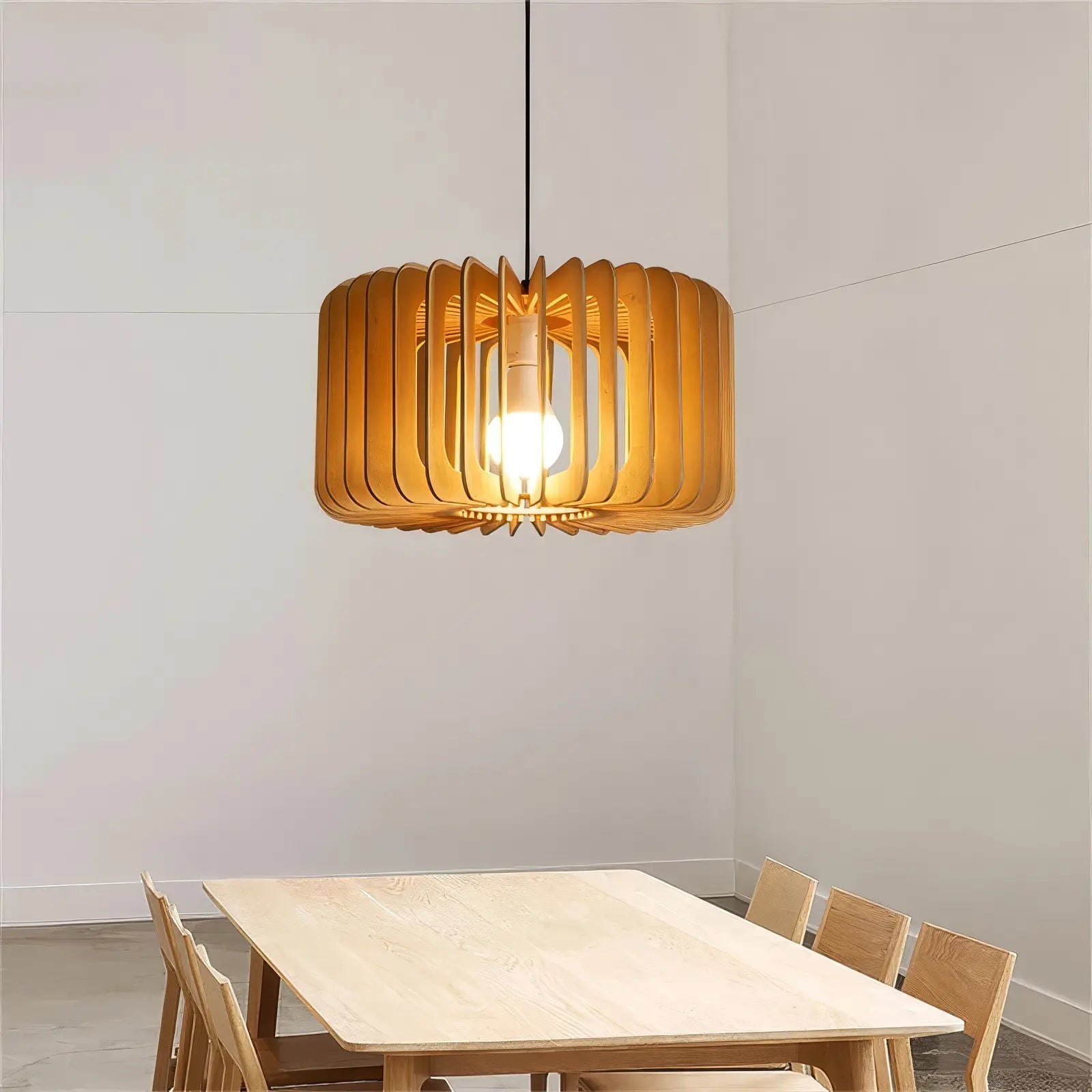Slatted Wood Pendant Light view 7