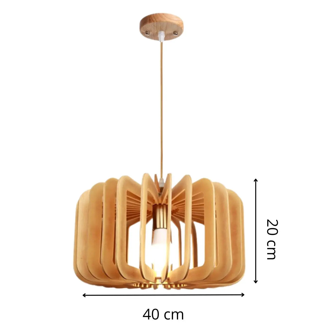 Slatted Wood Pendant Light view 8