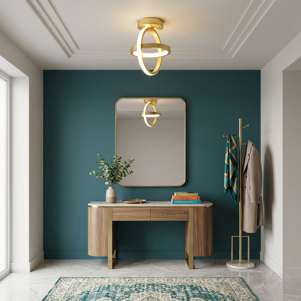 Gold Double Ring Ceiling Light