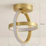 Gold Double Ring Ceiling Light view 3