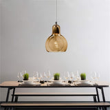 Amber Glass Bubble Pendant Light view 1