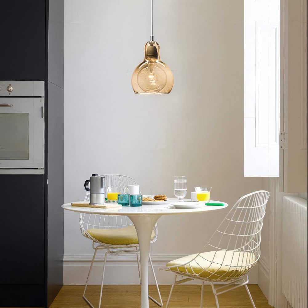 Amber Glass Bubble Pendant Light view 3