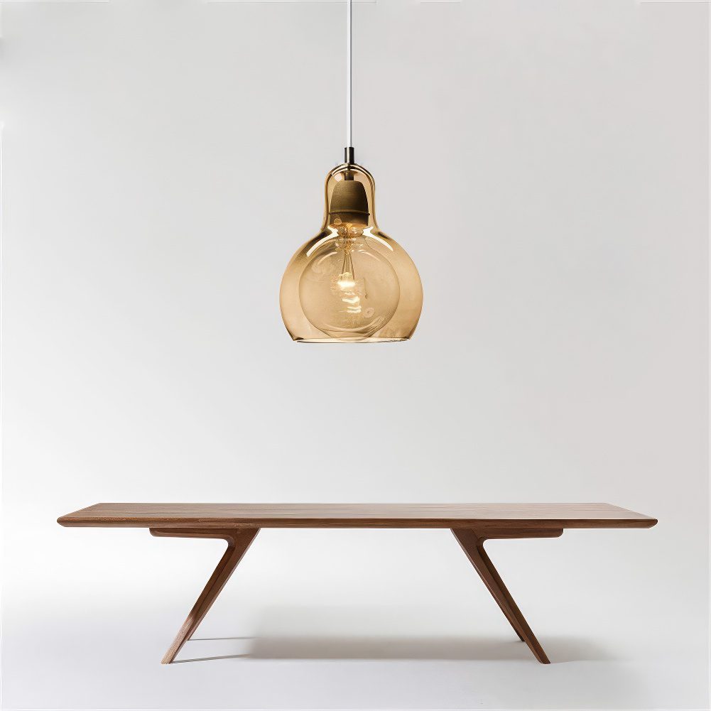 Amber Glass Bubble Pendant Light view 5