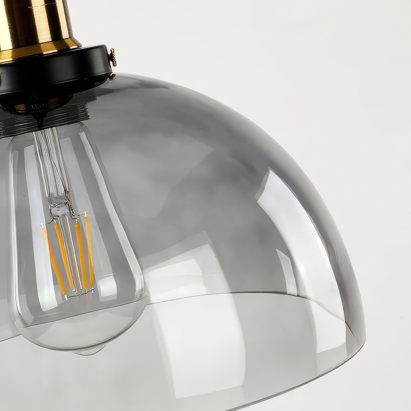 Smoked Glass Dome Pendant Light view 2