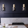 Smoked Glass and Gold Pendant Light