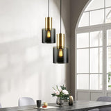 Smoked Glass and Gold Pendant Light view 3