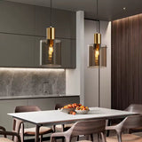 Smoked Glass and Gold Pendant Light view 5