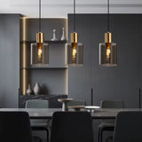 Smoked Glass and Gold Pendant Light view 7
