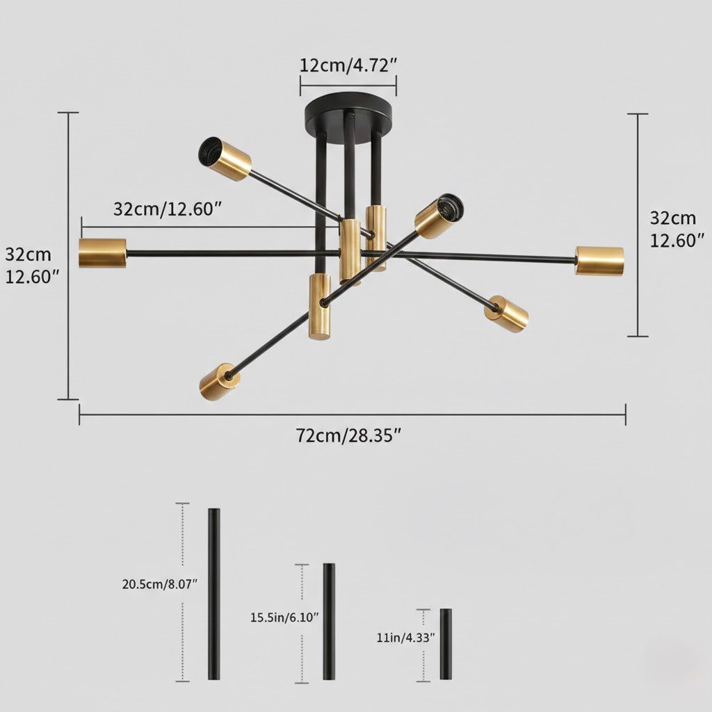 Six-Arm Sputnik Ceiling Light view 8