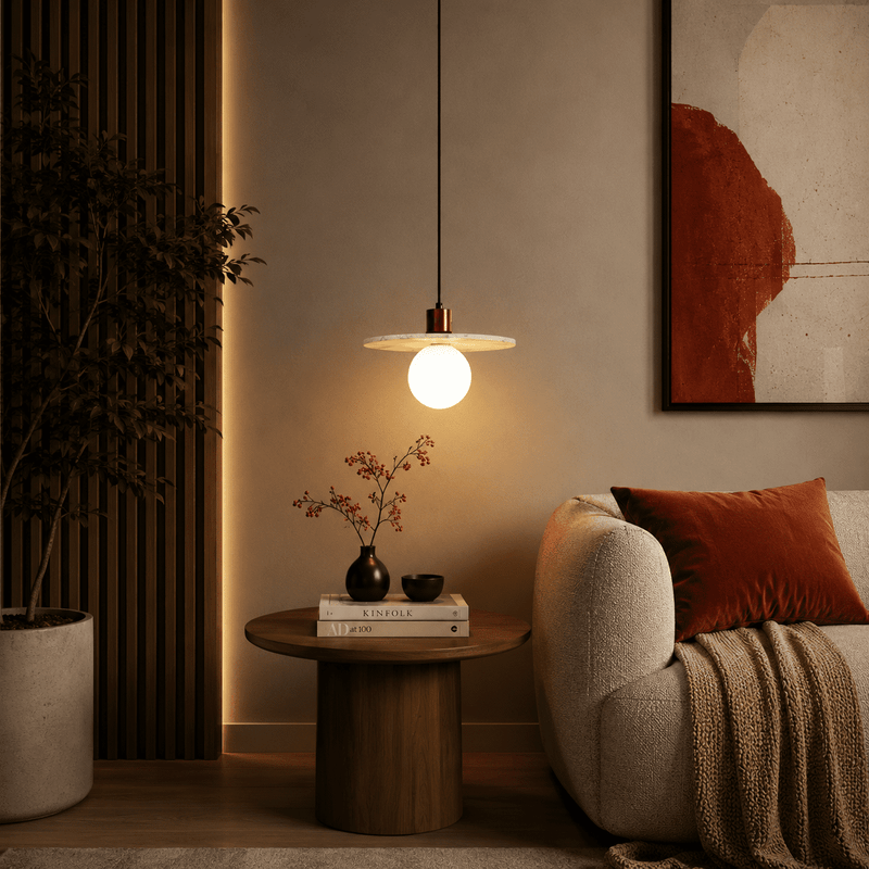 Stone Disc Pendant Light