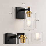 Matt Black and Brass Wall Light view 6