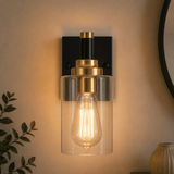 Matt Black and Brass Wall Light view 8