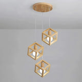 Suspension 3 lampes bois géométrique view 9