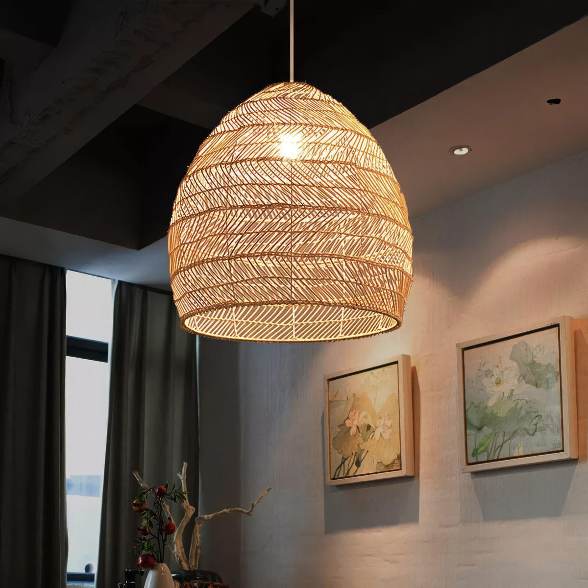 Suspension bambou chambre
