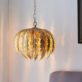 Suspension fleur laurier doré luxe view 2