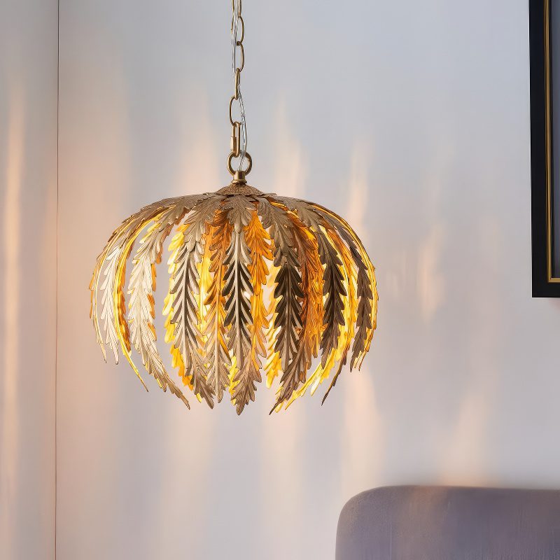 Suspension fleur laurier doré luxe view 11