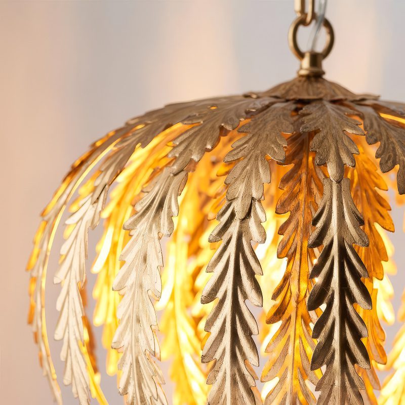 Suspension fleur laurier doré luxe view 6