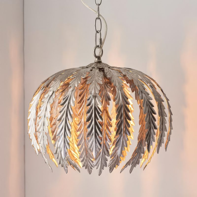 Suspension fleur laurier doré luxe view 7