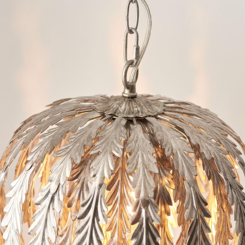 Suspension fleur laurier doré luxe view 4