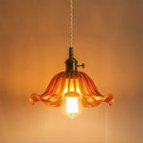 Suspension fleur vintage en verre view 1