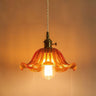 Suspension fleur vintage en verre