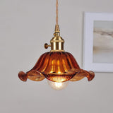 Suspension fleur vintage en verre view 4