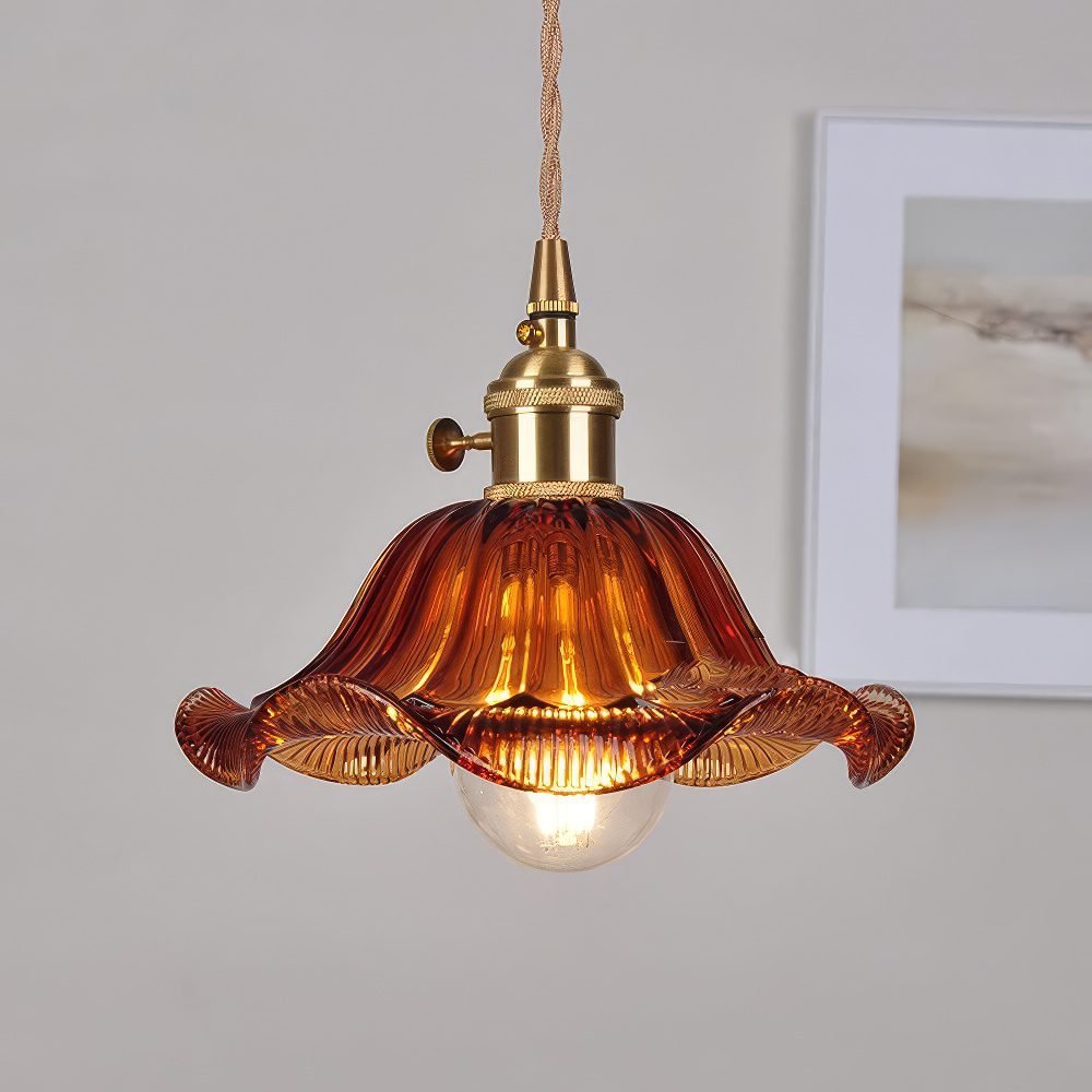 Suspension fleur vintage en verre view 4