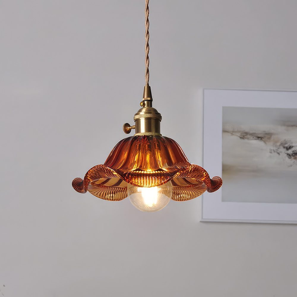 Suspension fleur vintage en verre view 5
