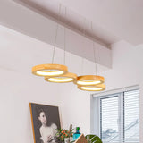 Suspension moderne bois led view 3