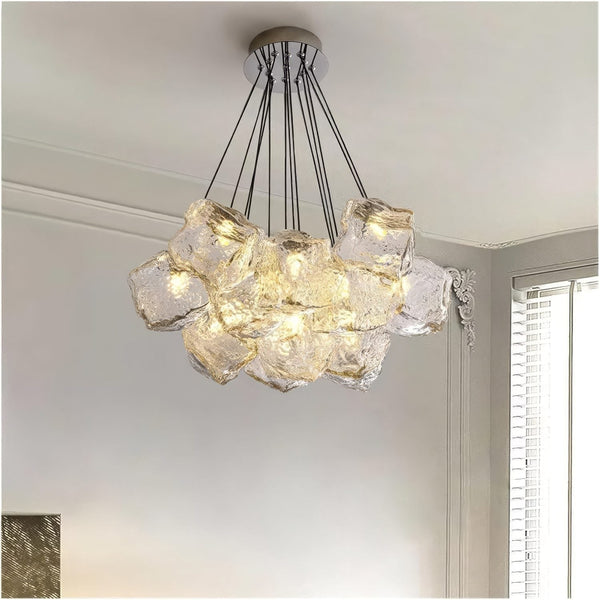 Textured Glass Chandelier