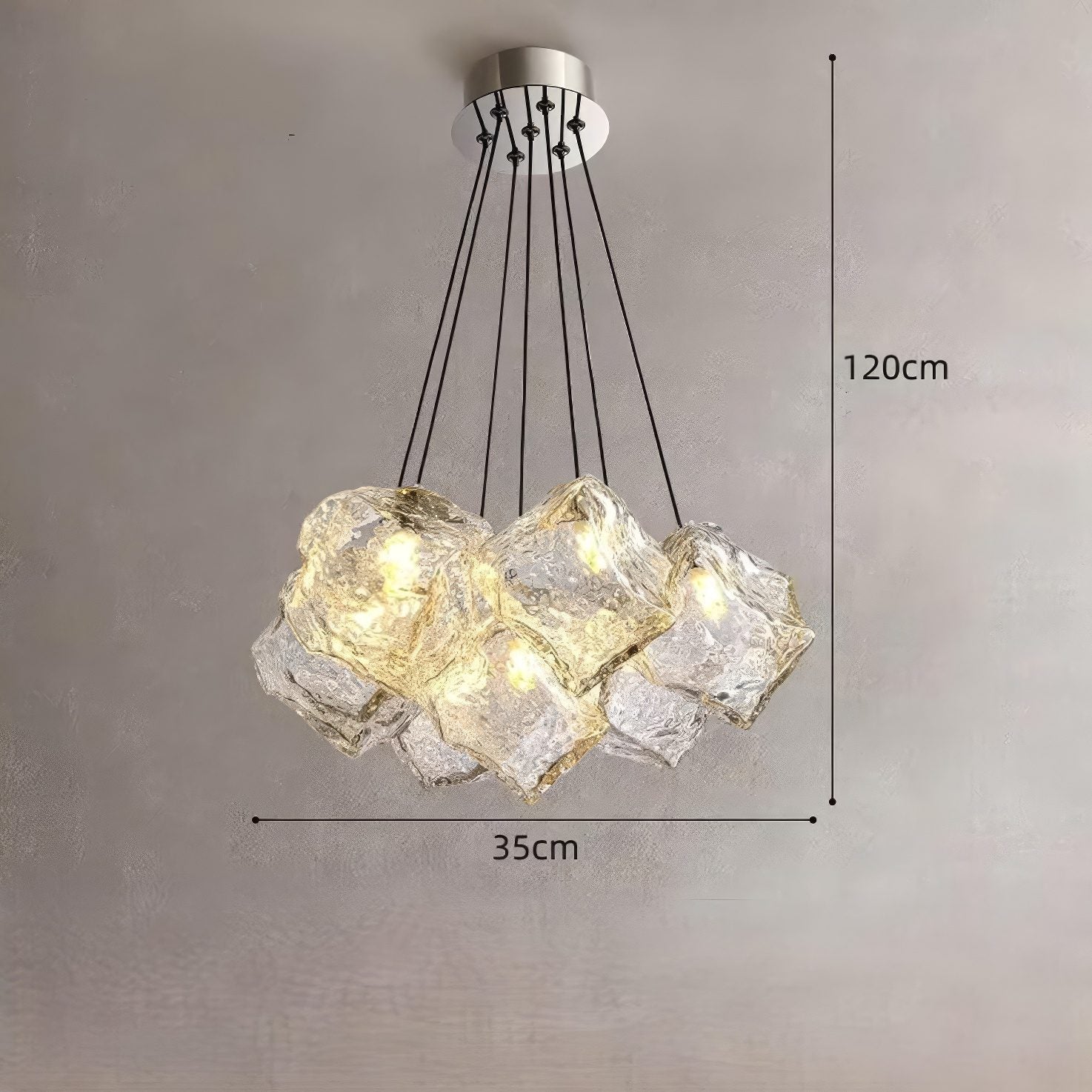 Textured Glass Chandelier view 2