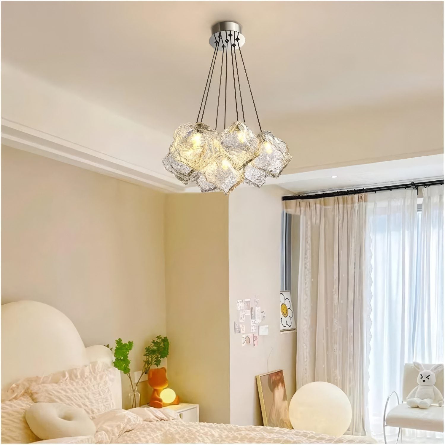 Textured Glass Chandelier view 3