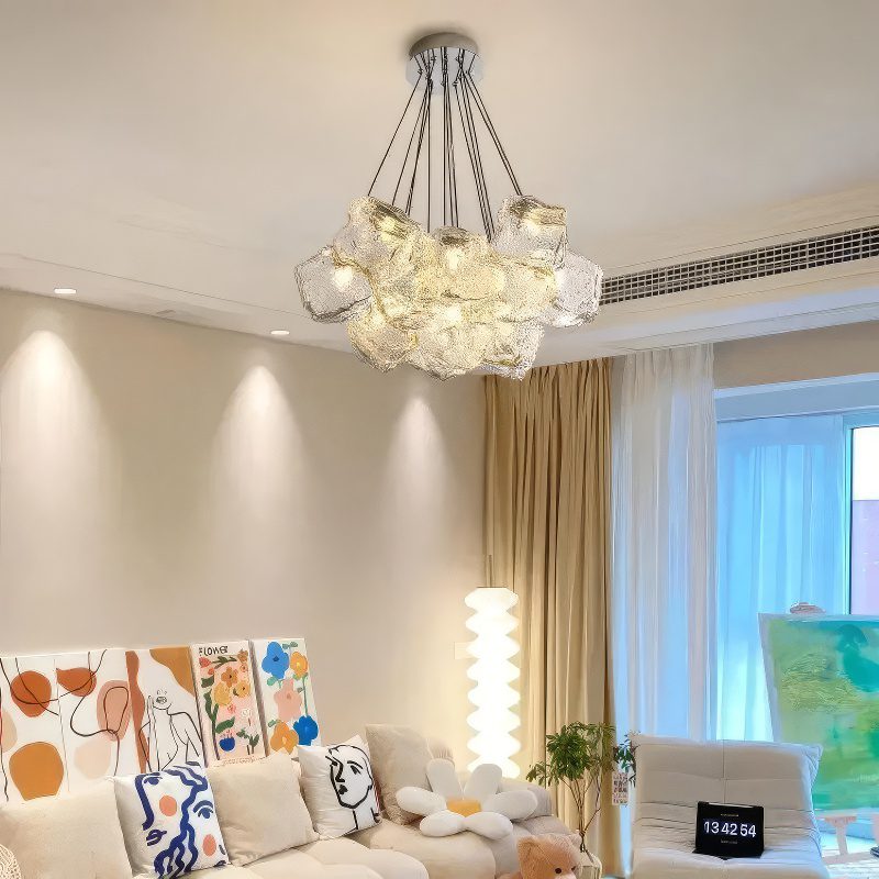 Textured Glass Chandelier view 5