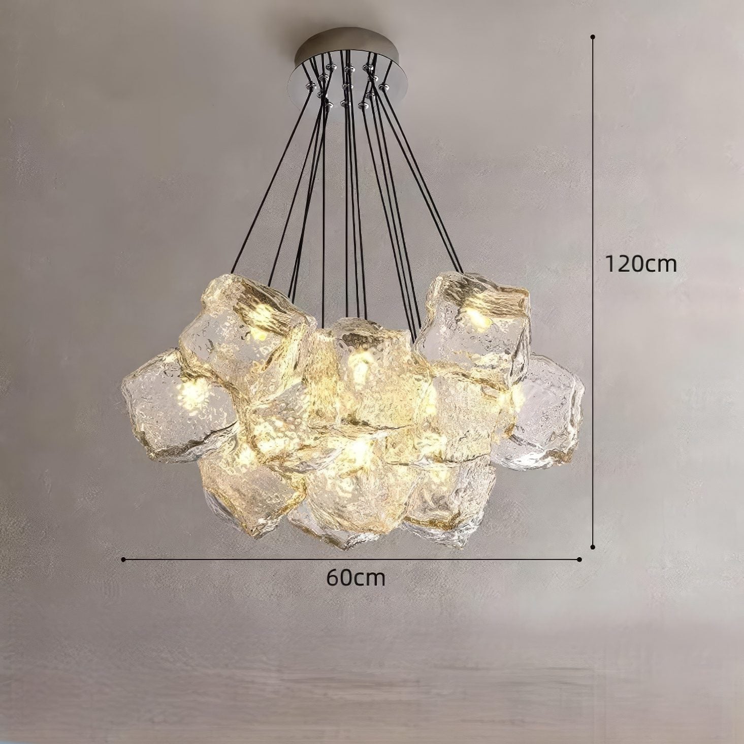 Textured Glass Chandelier view 6