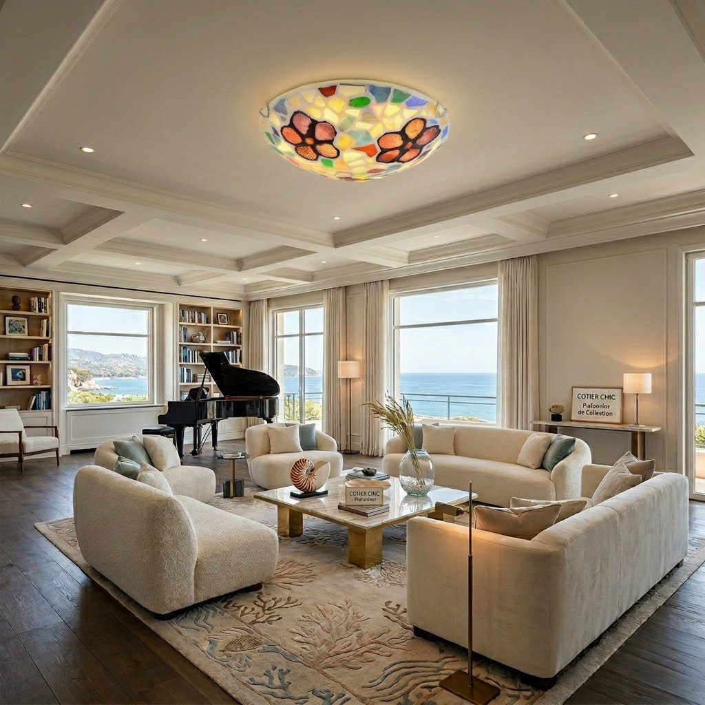 Tiffany Mosaic Ceiling Light view 7